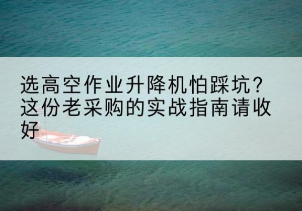 罗甸高空作业升降机厂家推荐-选高空作业升降机怕踩坑？这份老采购的实战指南请收好